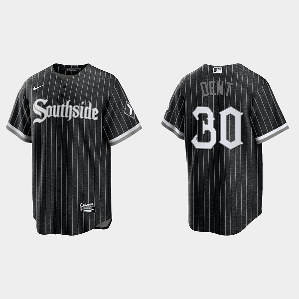 Men's Chicago White Sox #30 Bucky Dent Black 2021 City Connect Cool Base Stitched Jersey Men's Chicago White Sox #30 Bucky Dent Black 2021 City Connect Cool Base Stitched Jersey